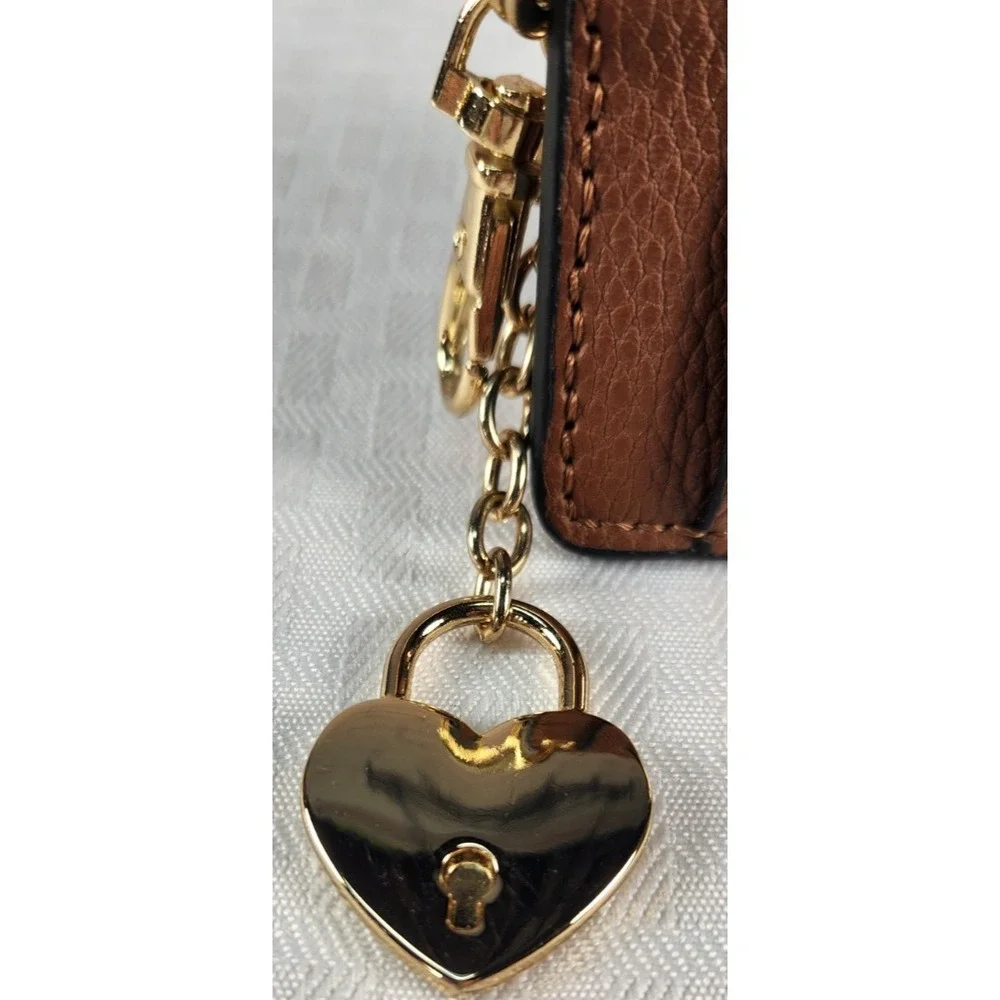 Marc New York Andrew Marc Brown Card Holder  Gold Heart,  Charm & Key Holder New